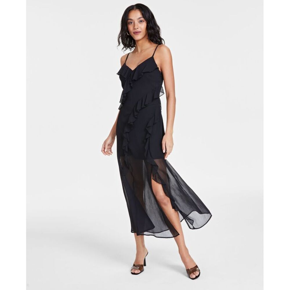 Bar III Women's Sleeveless Ruffled Maxi Dress